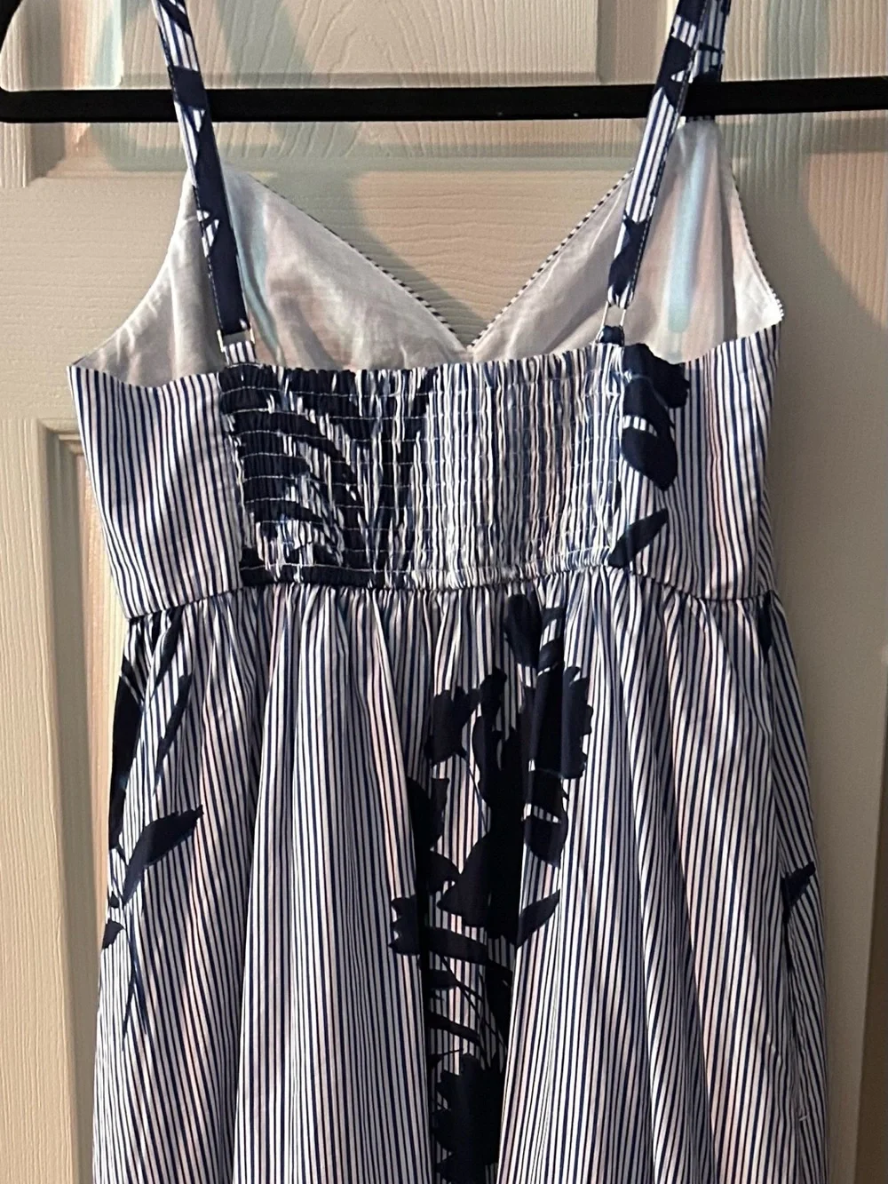 Navy Floral Stripe Maxi Dress